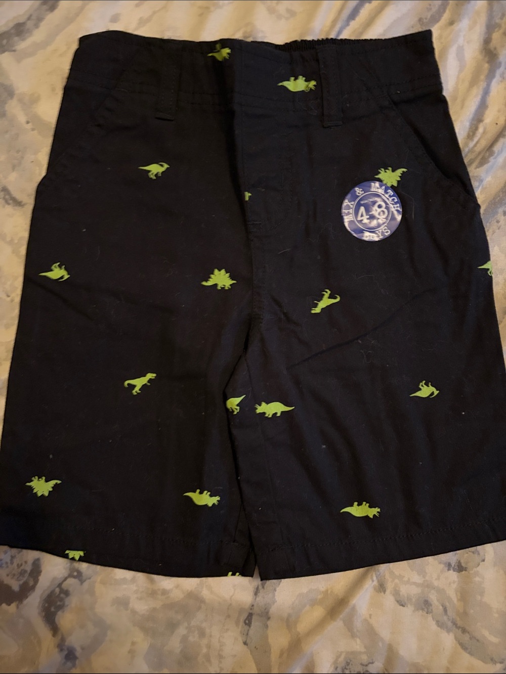 Garanimals Black Shorts with Lime Green Dinosaur Print